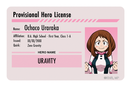 Hero License - Ochaco Uraraka - Card Covers - My Hero Academia - CUCU Covers