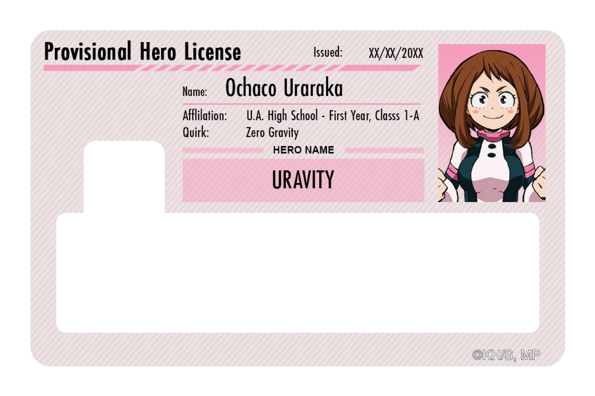 Hero License - Ochaco Uraraka - Card Covers - My Hero Academia - CUCU Covers