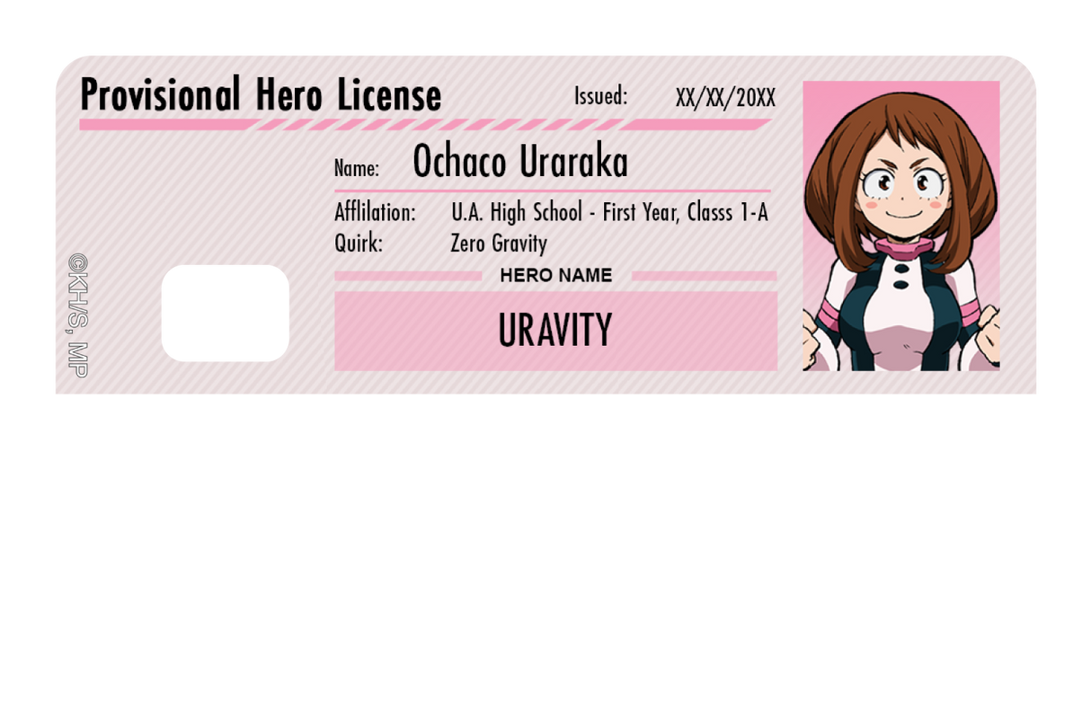 Hero License - Ochaco Uraraka - Card Covers - My Hero Academia - CUCU Covers