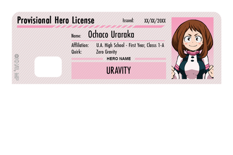 Hero License - Ochaco Uraraka - Card Covers - My Hero Academia - CUCU Covers