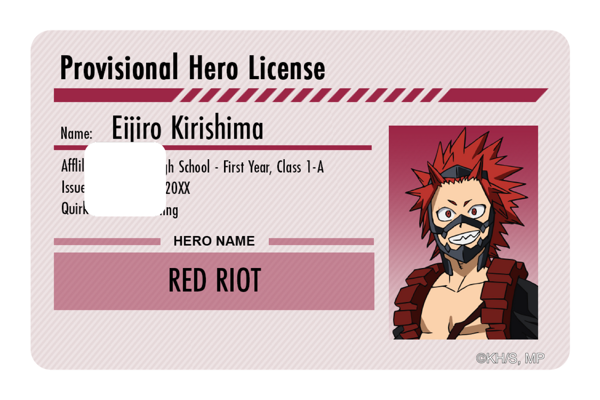 Hero License - Eijiro Kirishima - Card Covers - My Hero Academia - CUCU Covers