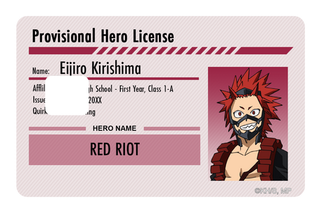 Hero License - Eijiro Kirishima - Card Covers - My Hero Academia - CUCU Covers