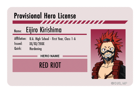 Hero License - Eijiro Kirishima - Card Covers - My Hero Academia - CUCU Covers