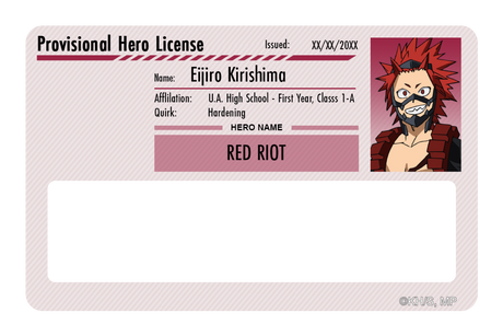 Hero License - Eijiro Kirishima - Card Covers - My Hero Academia - CUCU Covers