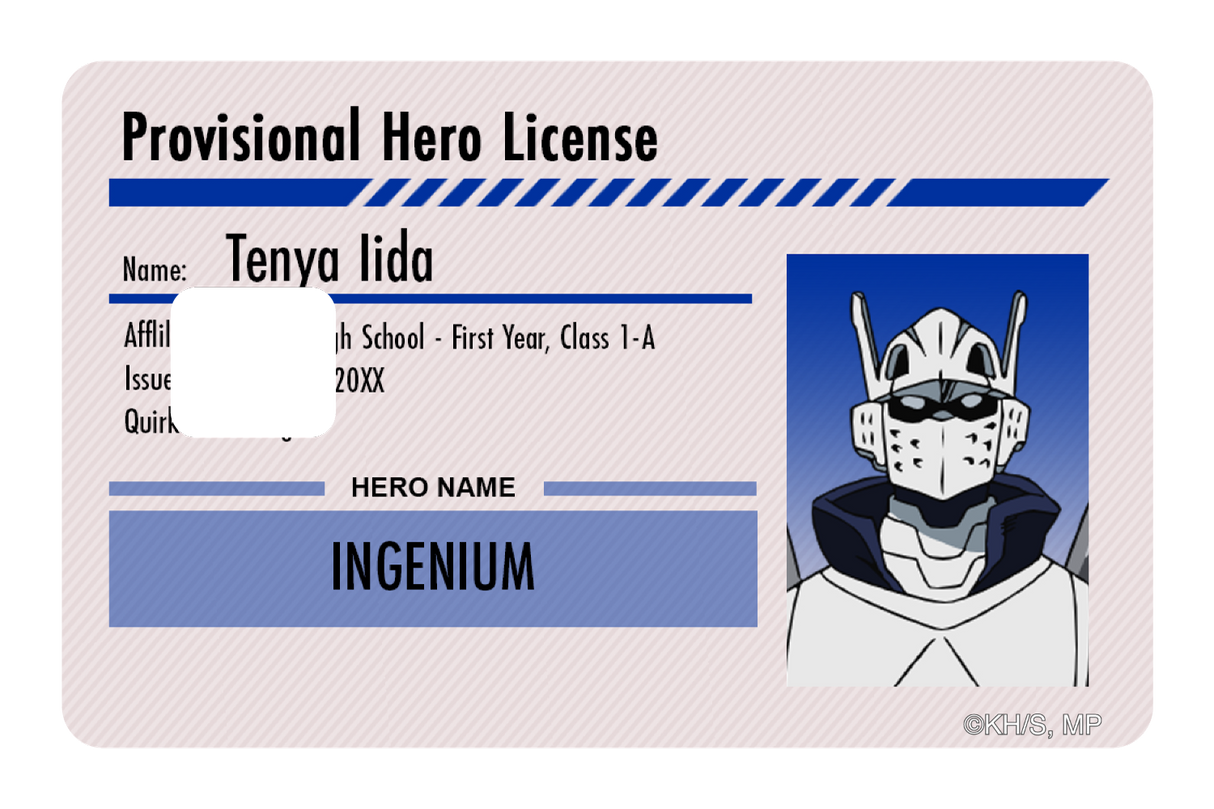 Hero License - Tenya Iida - Card Covers - My Hero Academia - CUCU Covers