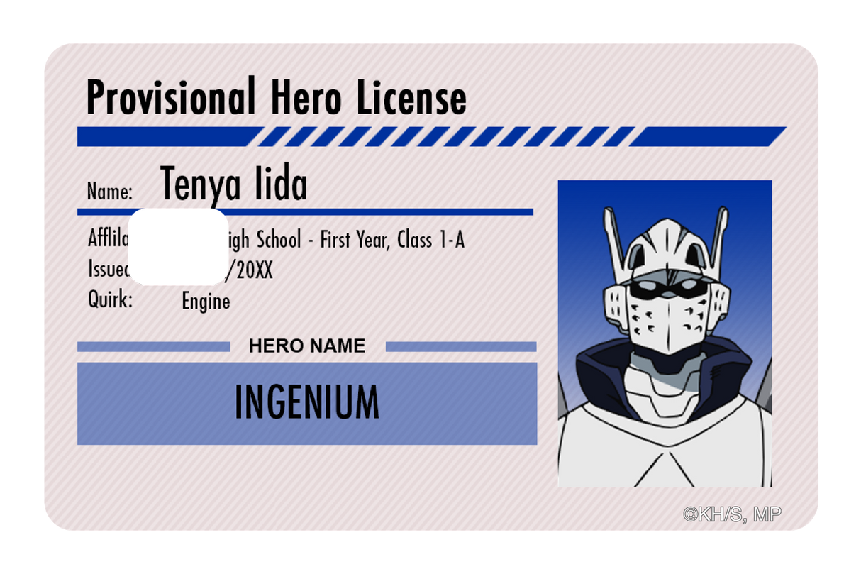 Hero License - Tenya Iida - Card Covers - My Hero Academia - CUCU Covers