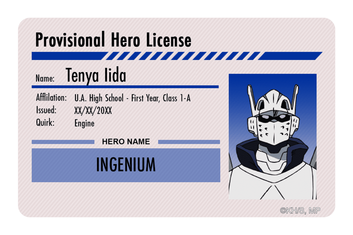Hero License - Tenya Iida - Card Covers - My Hero Academia - CUCU Covers