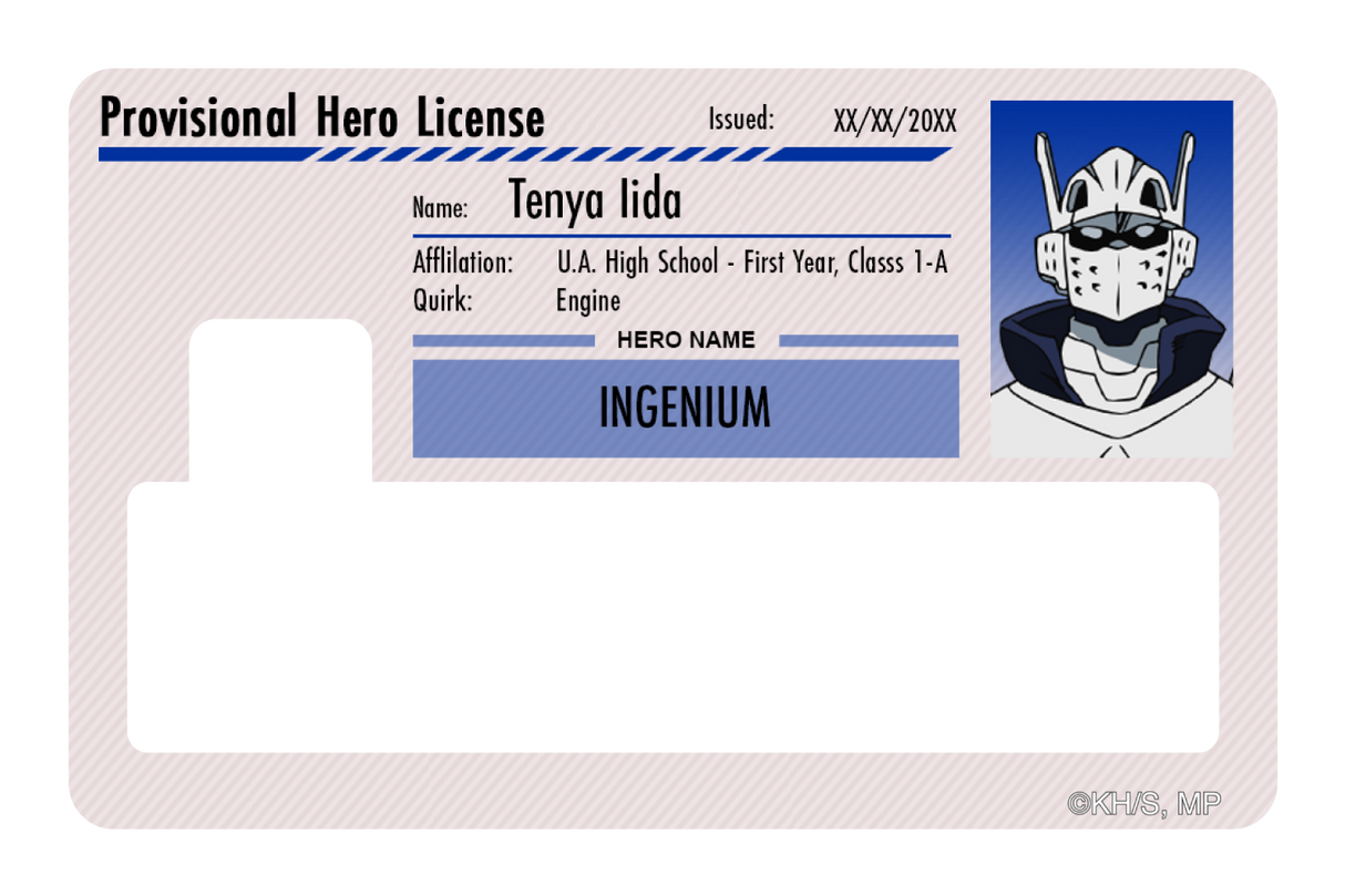 Hero License - Tenya Iida - Card Covers - My Hero Academia - CUCU Covers