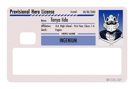 Hero License - Tenya Iida - Card Covers - My Hero Academia - CUCU Covers