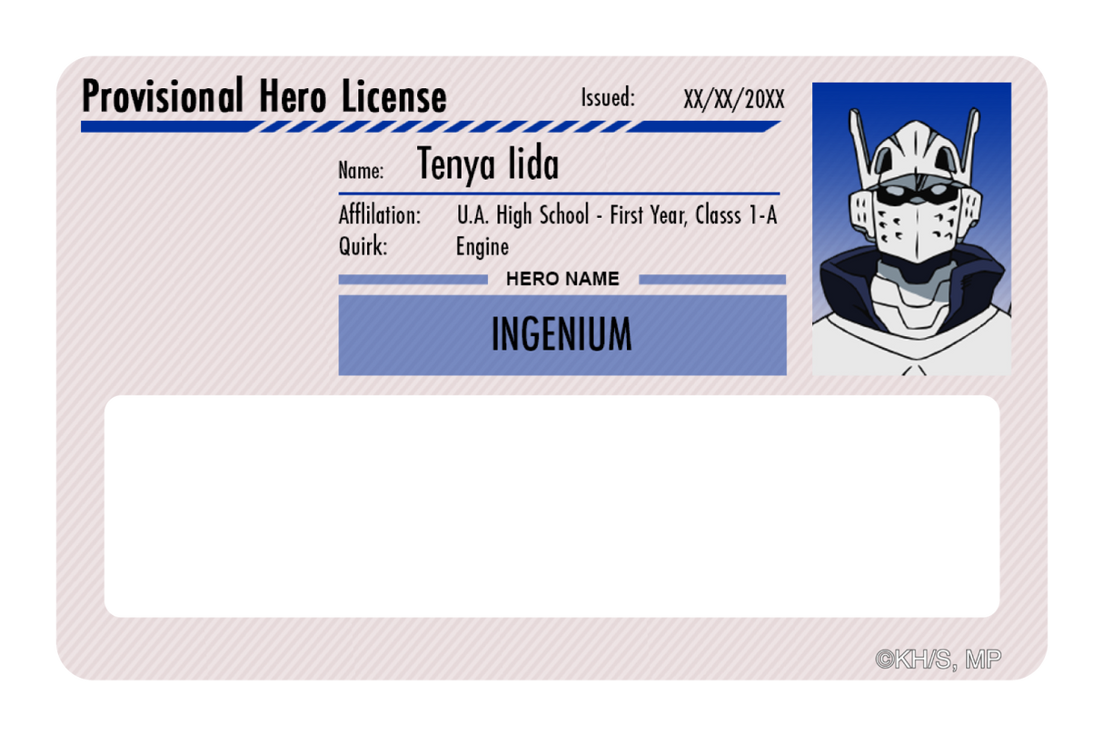 Hero License - Tenya Iida - Card Covers - My Hero Academia - CUCU Covers