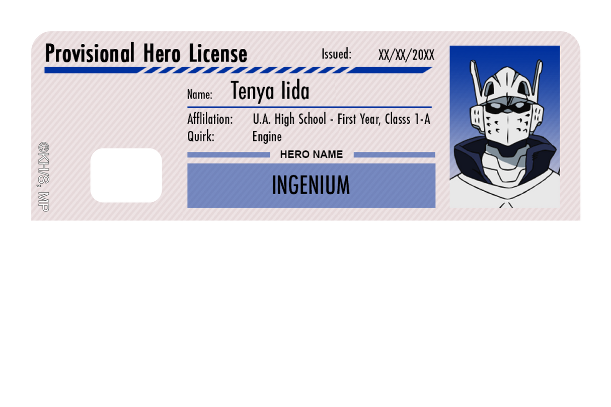 Hero License - Tenya Iida - Card Covers - My Hero Academia - CUCU Covers