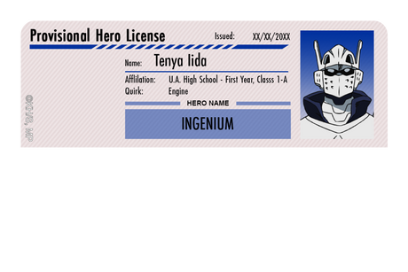 Hero License - Tenya Iida - Card Covers - My Hero Academia - CUCU Covers