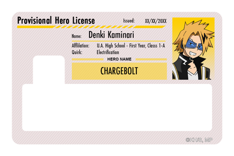 Hero License - Denki Kaminari - Card Covers - My Hero Academia - CUCU Covers