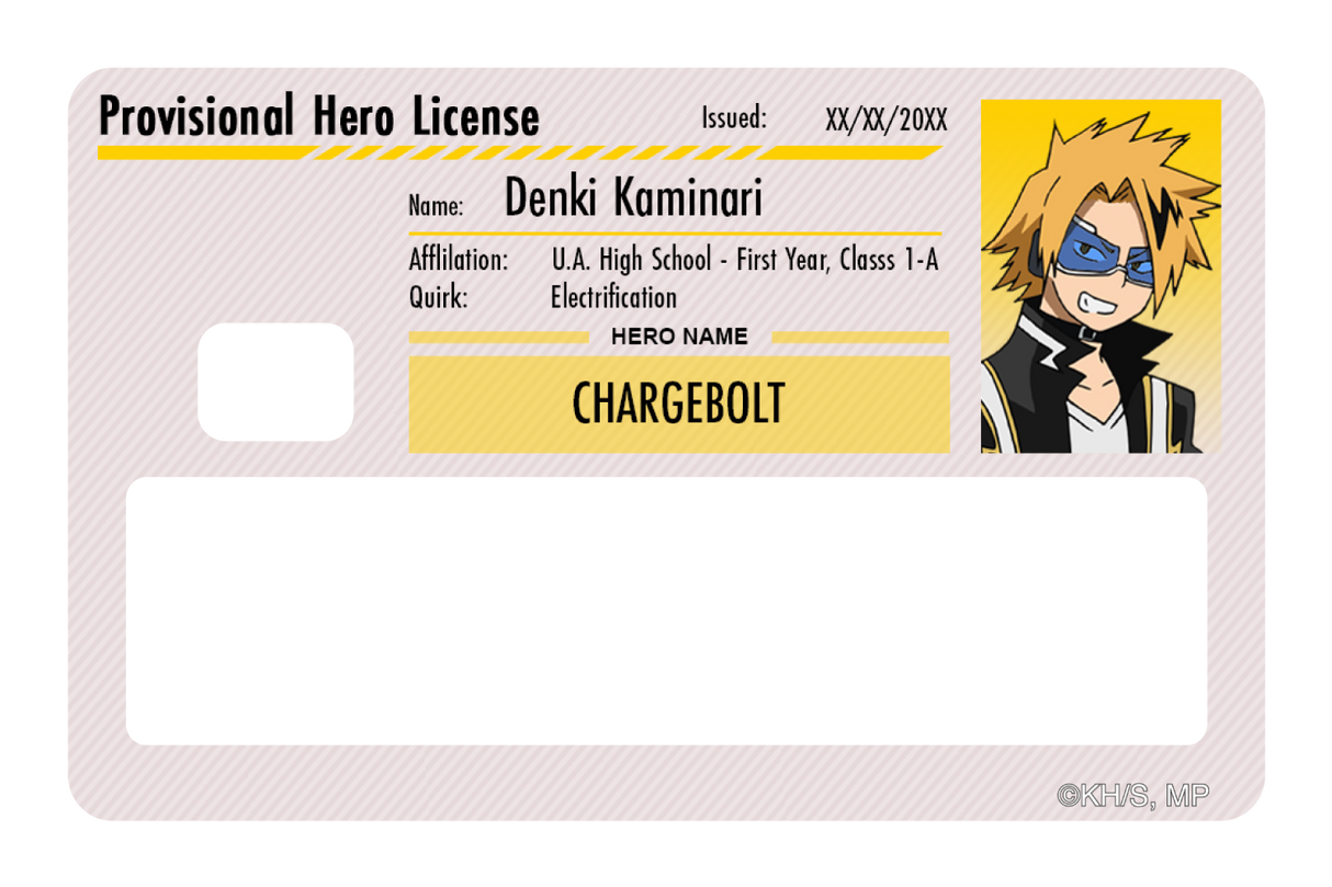 Hero License - Denki Kaminari - Card Covers - My Hero Academia - CUCU Covers