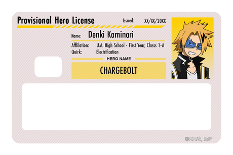 Hero License - Denki Kaminari - Card Covers - My Hero Academia - CUCU Covers