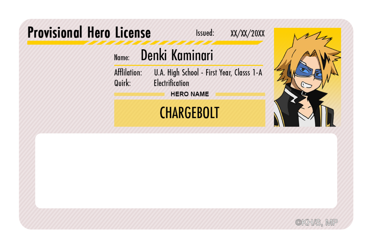 Hero License - Denki Kaminari - Card Covers - My Hero Academia - CUCU Covers