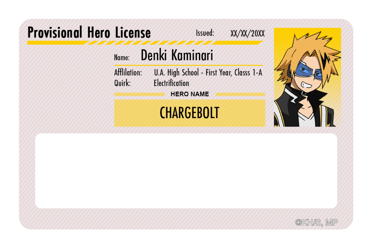 Hero License - Denki Kaminari