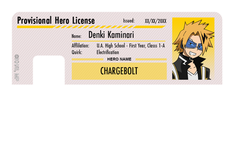 Hero License - Denki Kaminari - Card Covers - My Hero Academia - CUCU Covers