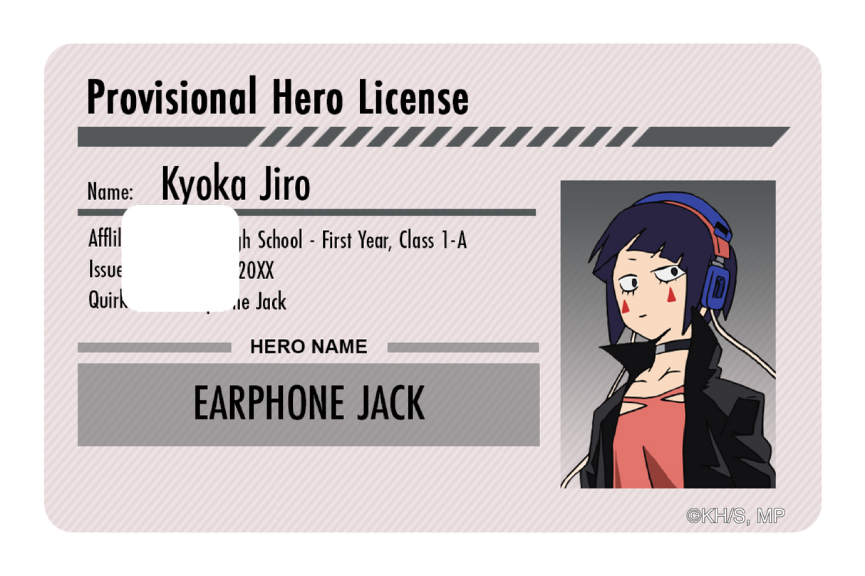 Hero License - Kyoka Jiro - Card Covers - My Hero Academia - CUCU Covers