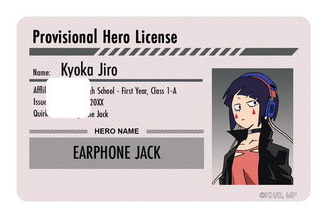 Hero License - Kyoka Jiro - Card Covers - My Hero Academia - CUCU Covers