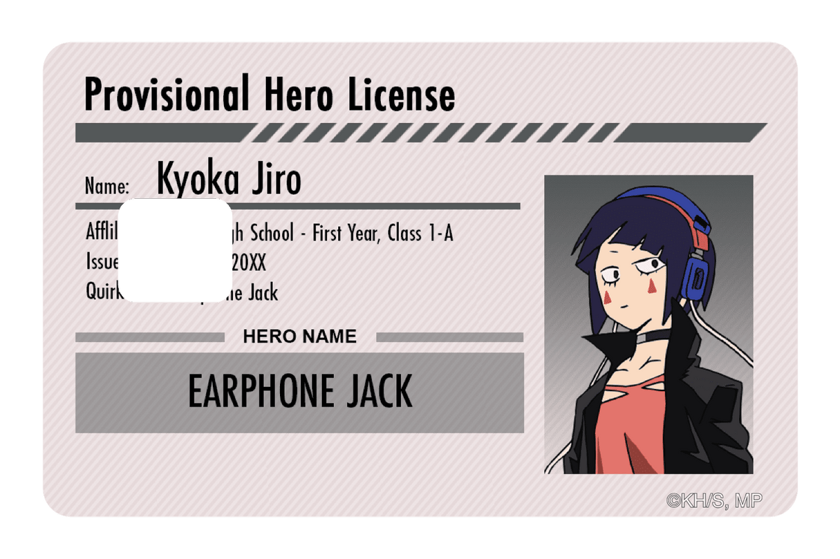 Hero License - Kyoka Jiro - Card Covers - My Hero Academia - CUCU Covers