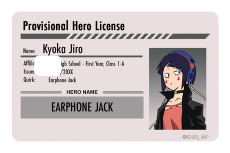 Hero License - Kyoka Jiro - Card Covers - My Hero Academia - CUCU Covers