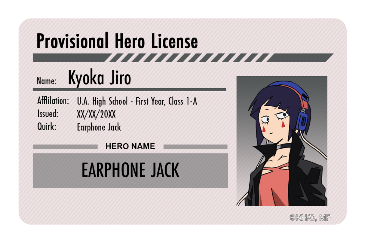 Hero License - Kyoka Jiro - Card Covers - My Hero Academia - CUCU Covers