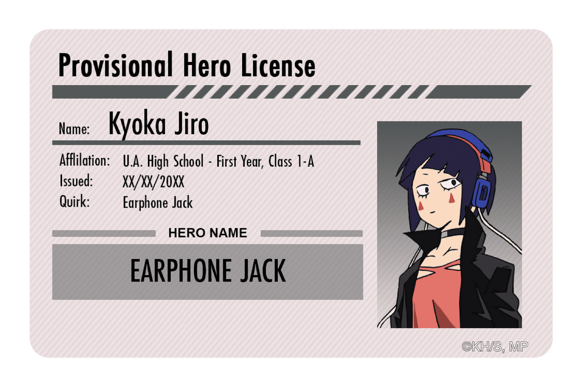 Hero License - Kyoka Jiro - Card Covers - My Hero Academia - CUCU Covers
