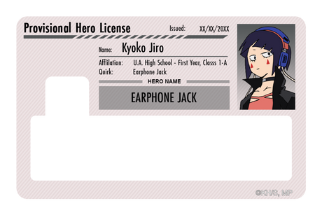 Hero License - Kyoka Jiro - Card Covers - My Hero Academia - CUCU Covers