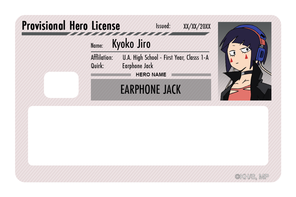 Hero License - Kyoka Jiro - Card Covers - My Hero Academia - CUCU Covers