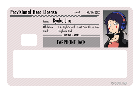 Hero License - Kyoka Jiro - Card Covers - My Hero Academia - CUCU Covers