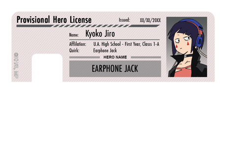 Hero License - Kyoka Jiro - Card Covers - My Hero Academia - CUCU Covers