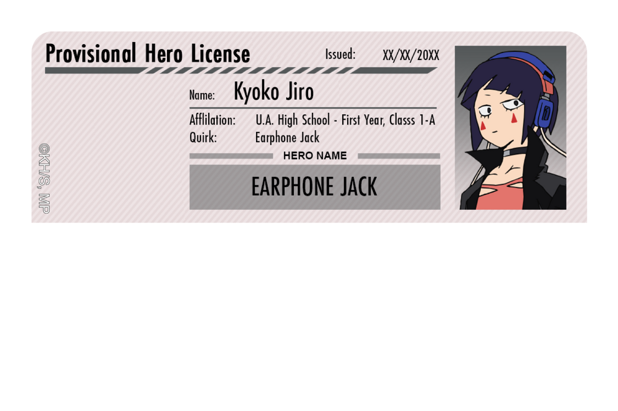 Hero License - Kyoka Jiro - Card Covers - My Hero Academia - CUCU Covers