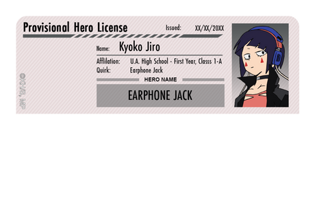 Hero License - Kyoka Jiro - Card Covers - My Hero Academia - CUCU Covers