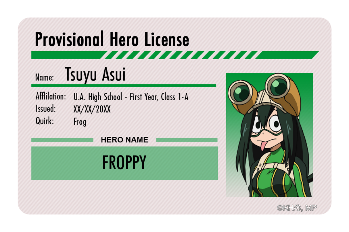 Hero License - Tsuyu Asui - Card Covers - My Hero Academia - CUCU Covers