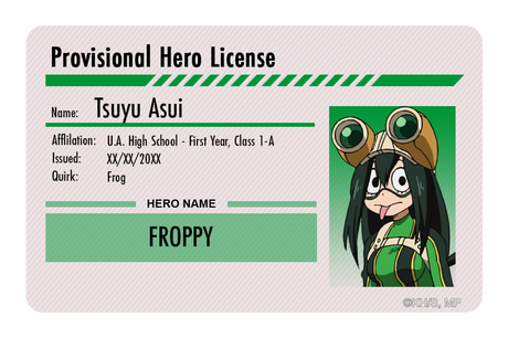 Hero License - Tsuyu Asui - Card Covers - My Hero Academia - CUCU Covers