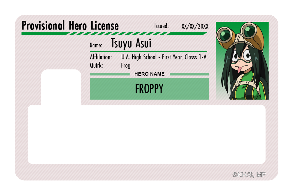 Hero License - Tsuyu Asui - Card Covers - My Hero Academia - CUCU Covers