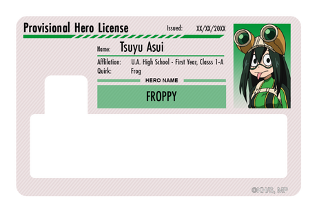 Hero License - Tsuyu Asui - Card Covers - My Hero Academia - CUCU Covers