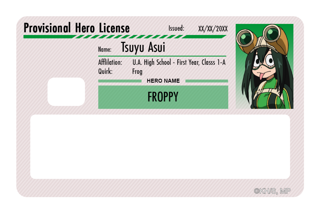 Hero License - Tsuyu Asui - Card Covers - My Hero Academia - CUCU Covers