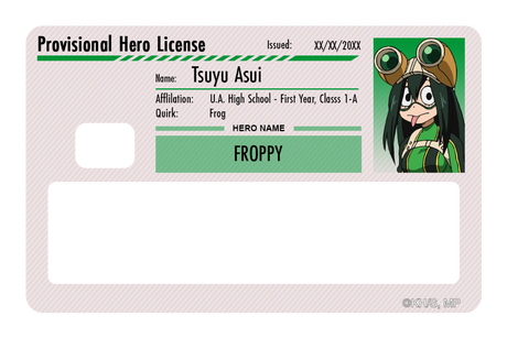 Hero License - Tsuyu Asui - Card Covers - My Hero Academia - CUCU Covers