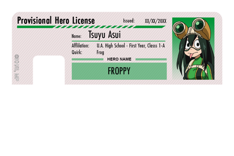 Hero License - Tsuyu Asui - Card Covers - My Hero Academia - CUCU Covers