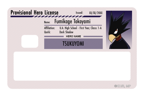 Hero License - Fumikage Tokoyami - Card Covers - My Hero Academia - CUCU Covers