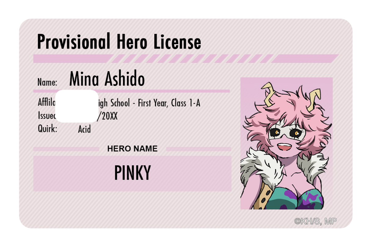 Hero License - Mina Ashido - Card Covers - My Hero Academia - CUCU Covers