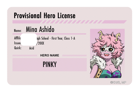 Hero License - Mina Ashido - Card Covers - My Hero Academia - CUCU Covers