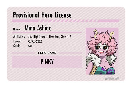 Hero License - Mina Ashido - Card Covers - My Hero Academia - CUCU Covers