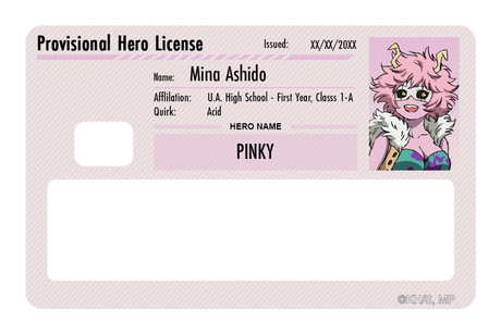 Hero License - Mina Ashido - Card Covers - My Hero Academia - CUCU Covers