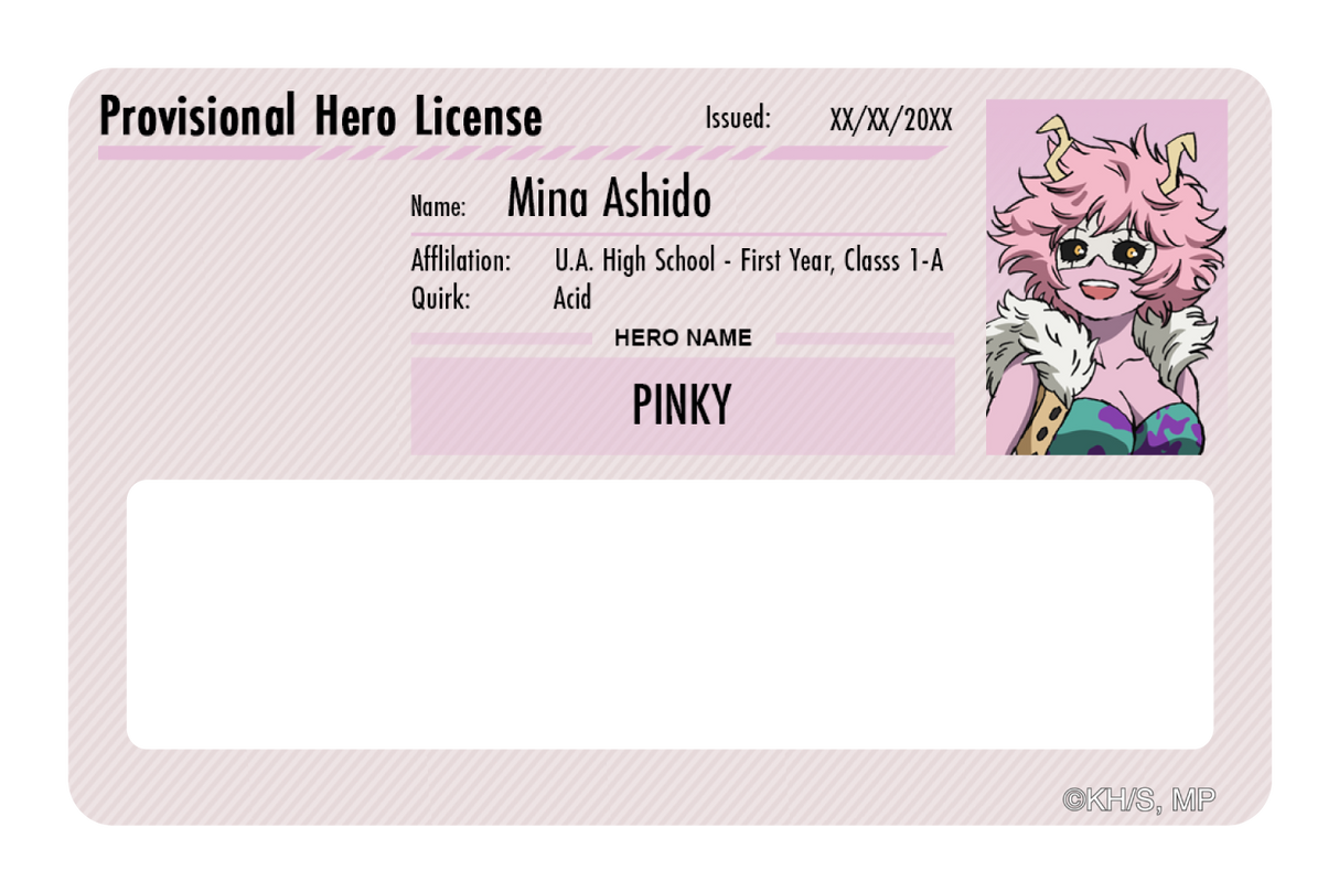 Hero License - Mina Ashido - Card Covers - My Hero Academia - CUCU Covers