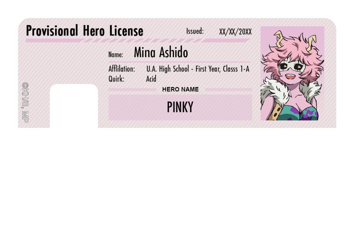 Hero License - Mina Ashido - Card Covers - My Hero Academia - CUCU Covers