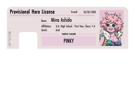 Hero License - Mina Ashido - Card Covers - My Hero Academia - CUCU Covers