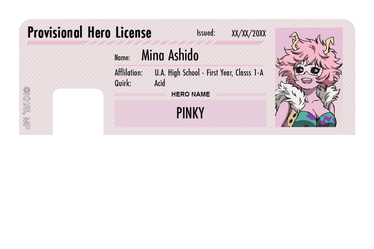 Hero License - Mina Ashido - Card Covers - My Hero Academia - CUCU Covers